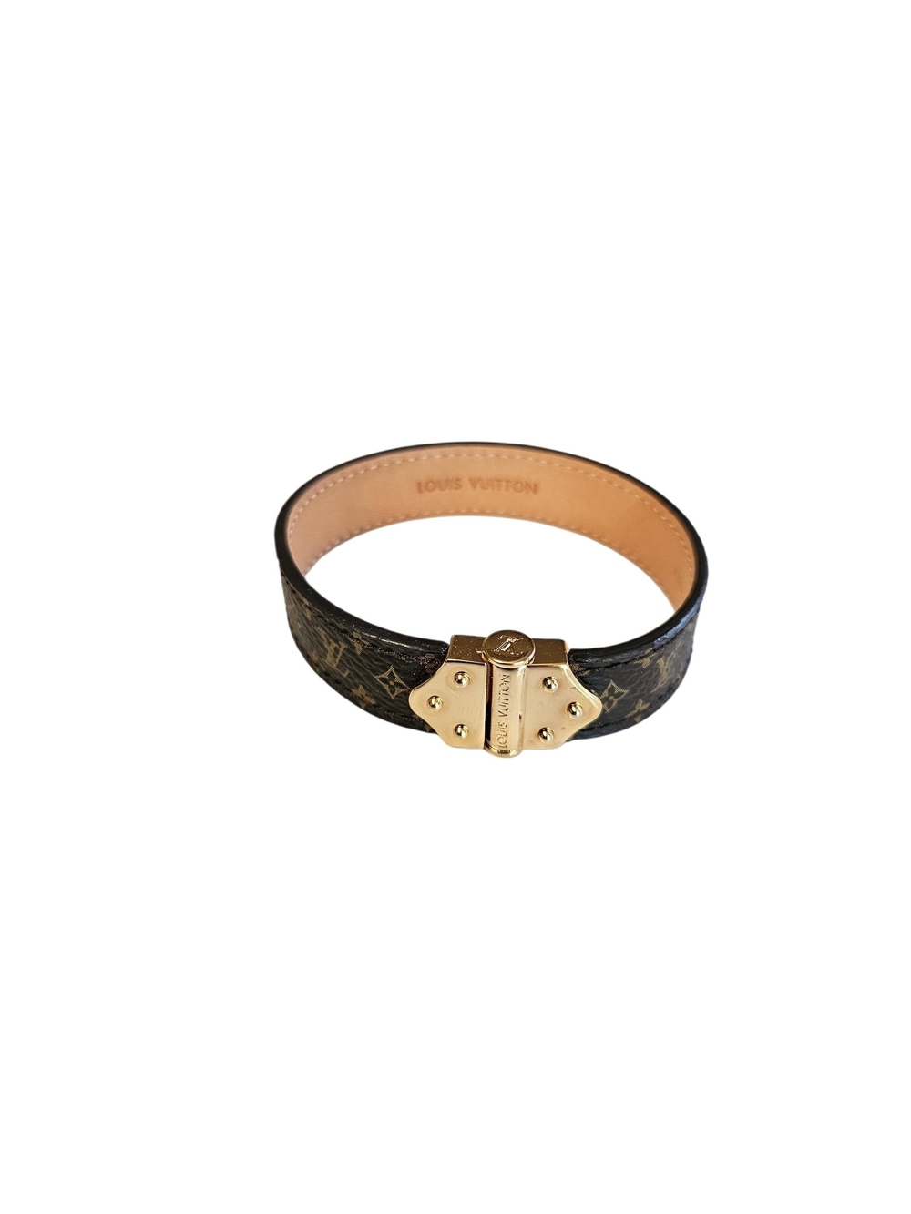 Louis Vuitton Nano Monogram "Spirit" Hinge Bracelet (Model M6689E) - Picture 4 of 10